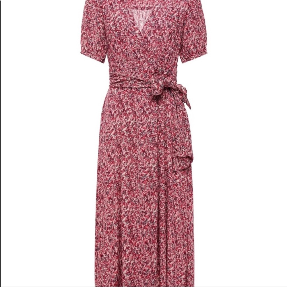 ba&sh Red Floral Midi Dress